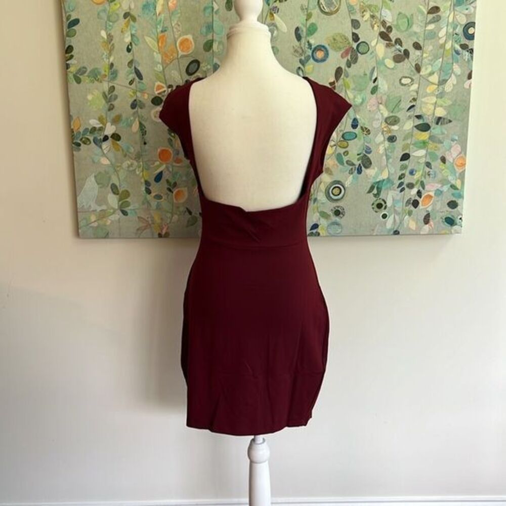 NWT Susana Monaco Open Back Mini Dress Oxblood Women's Size Medium Bodycon - Picture 8 of 12